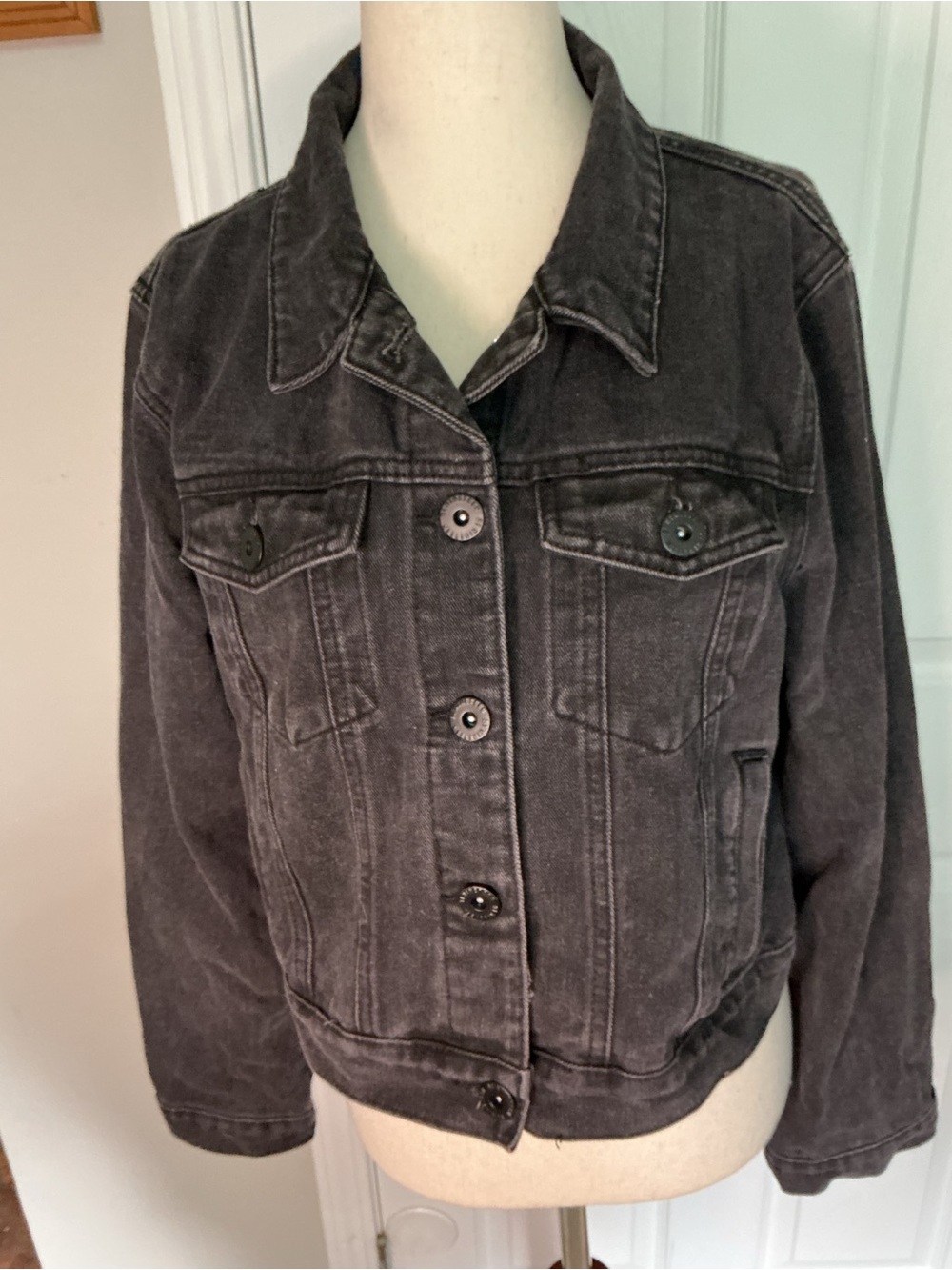 Cotton On Washed Charcoal Denim Jacket